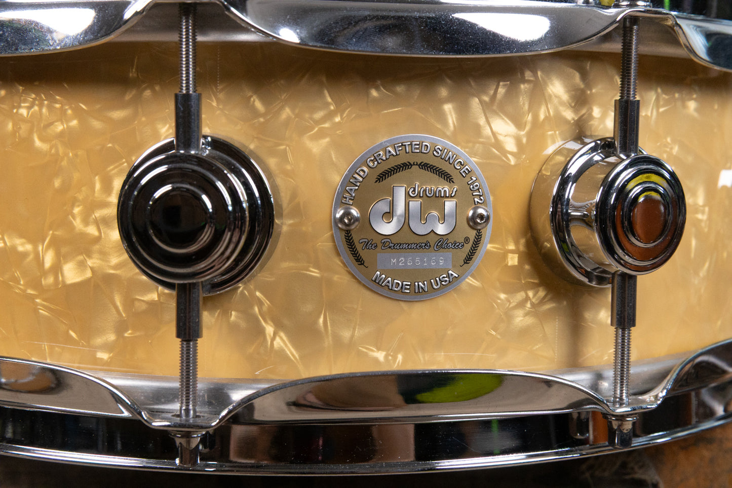 2000s DW 5x14 Collectors White Marine Pearl Snare Drum