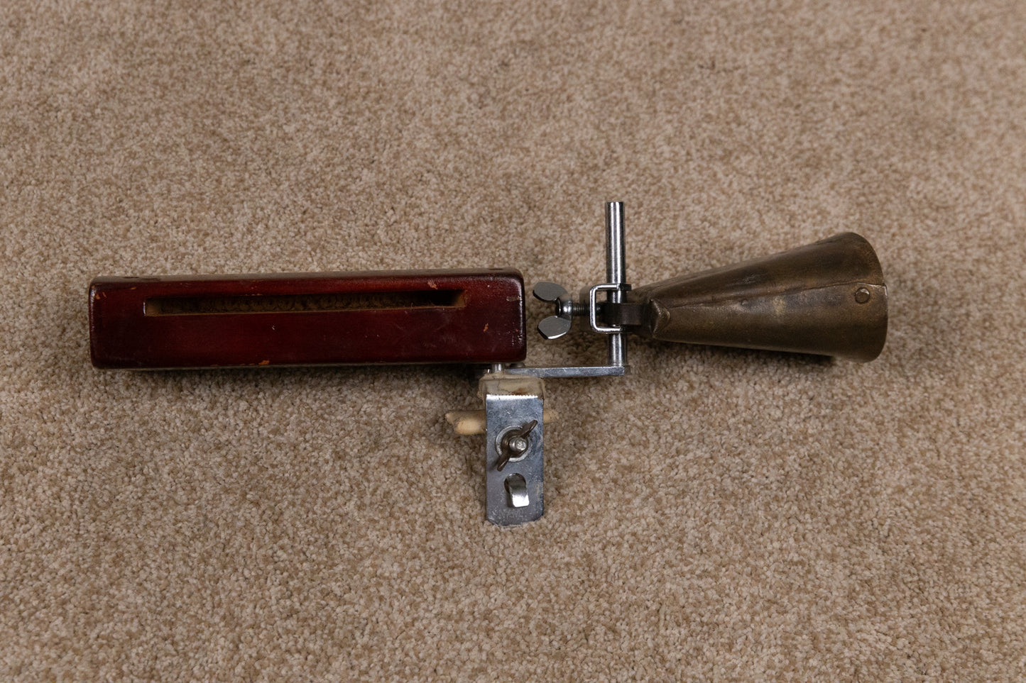 Vintage MIJ Woodblock and Cowbell Assembly