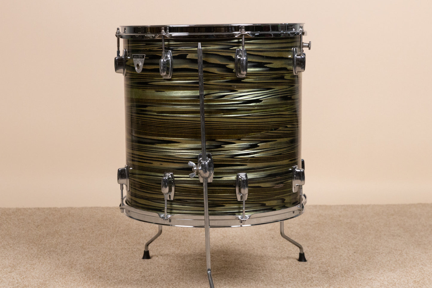 Vintage Ludwig 16x16 Avocado Strata Floor Tom