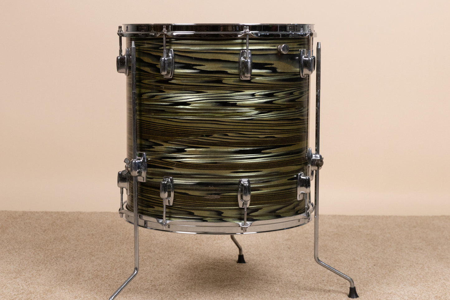 Vintage Ludwig 16x16 Avocado Strata Floor Tom
