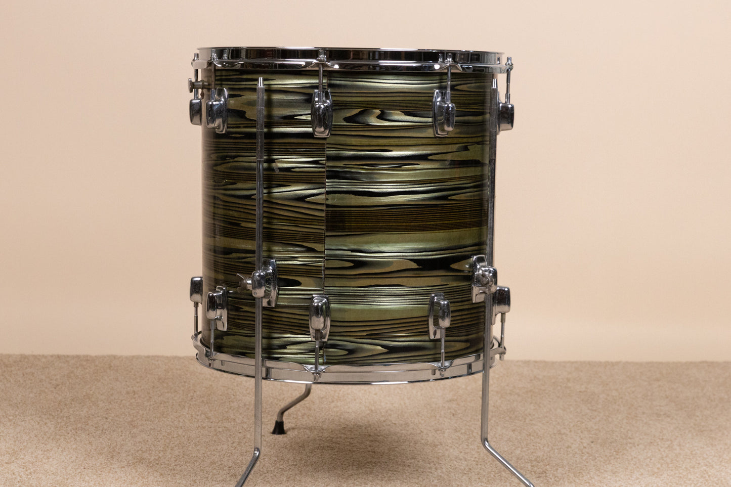 Vintage Ludwig 16x16 Avocado Strata Floor Tom