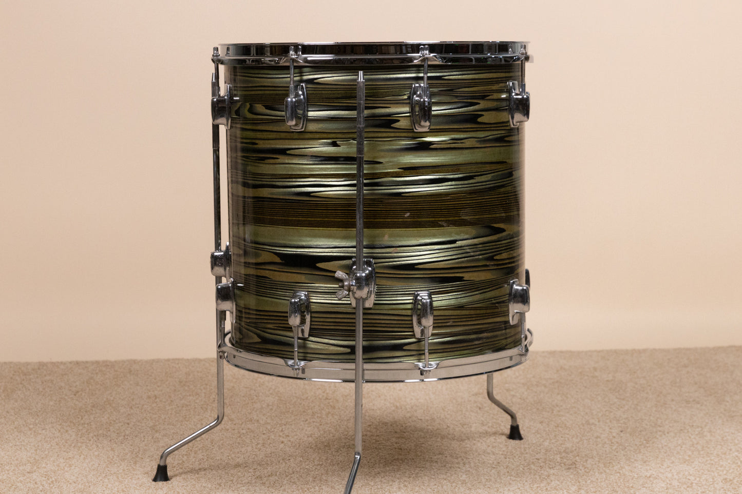 Vintage Ludwig 16x16 Avocado Strata Floor Tom