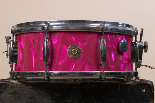Vintage Gretsch 5.5x14 Pink Satin Flame Model 4157 Snare Drum