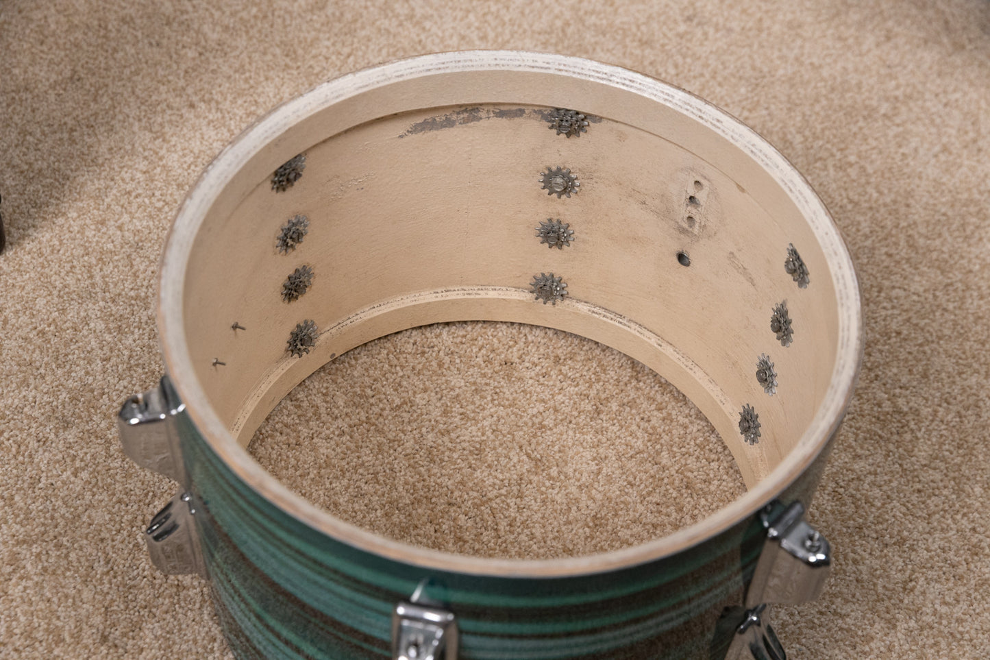 Vintage Rogers Turquoise Strata 14x22 8x12 and 16x16 Drum Set