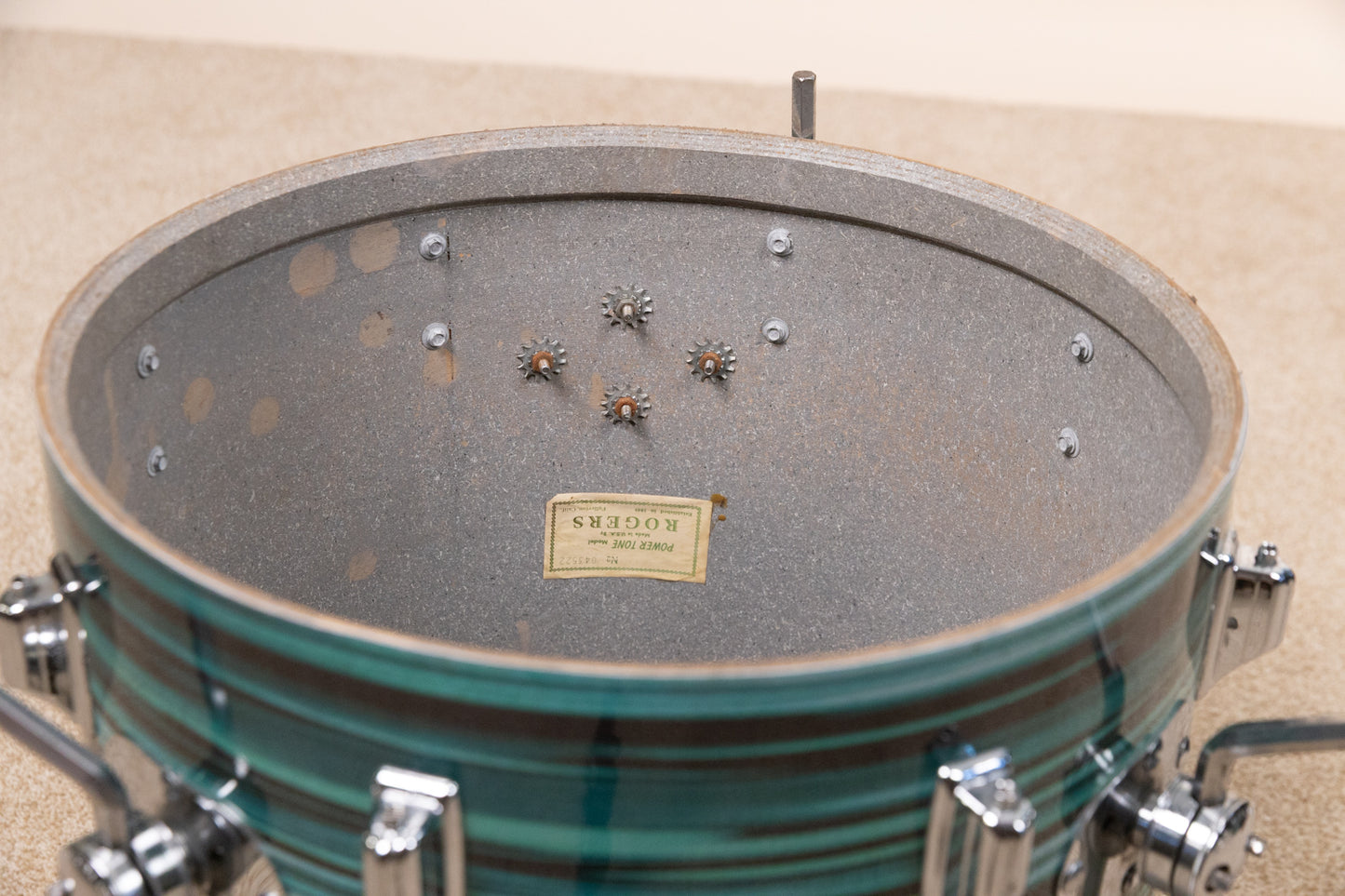 Vintage Rogers Turquoise Strata 14x22 8x12 and 16x16 Drum Set