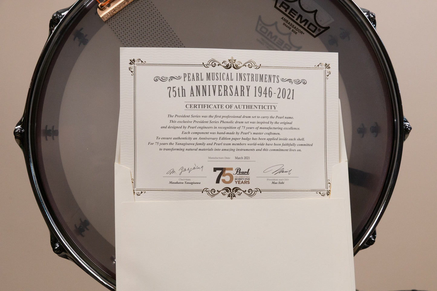 Pearl President Series 5.5x14 Phenolic White Oyster Snare Drum