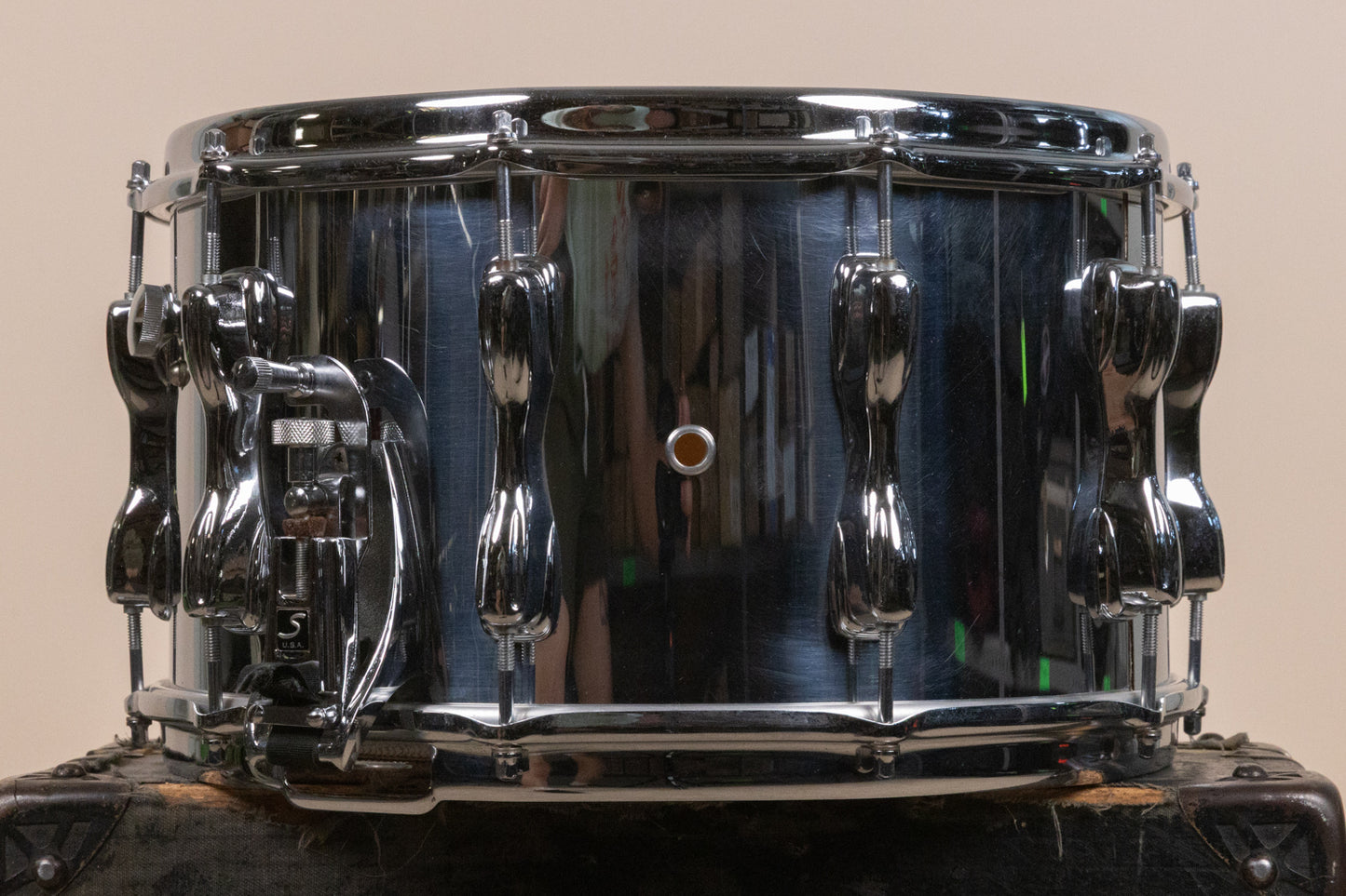 1980s Slingerland 8x14 Chrome Over Wood Magnum Snare Drum