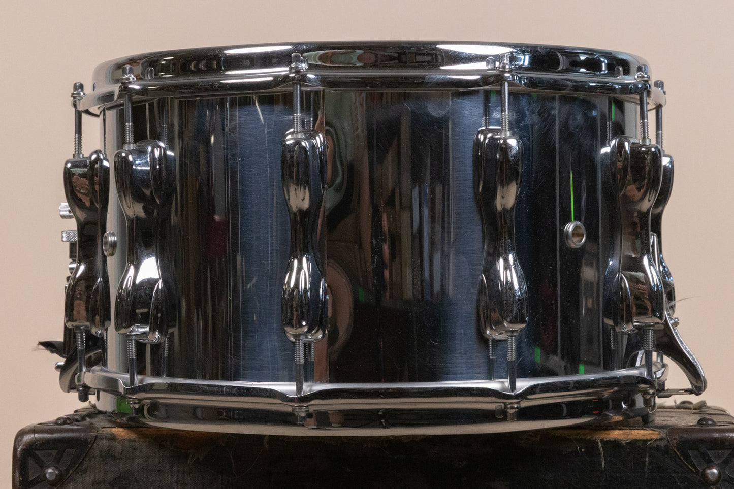 1980s Slingerland 8x14 Chrome Over Wood Magnum Snare Drum