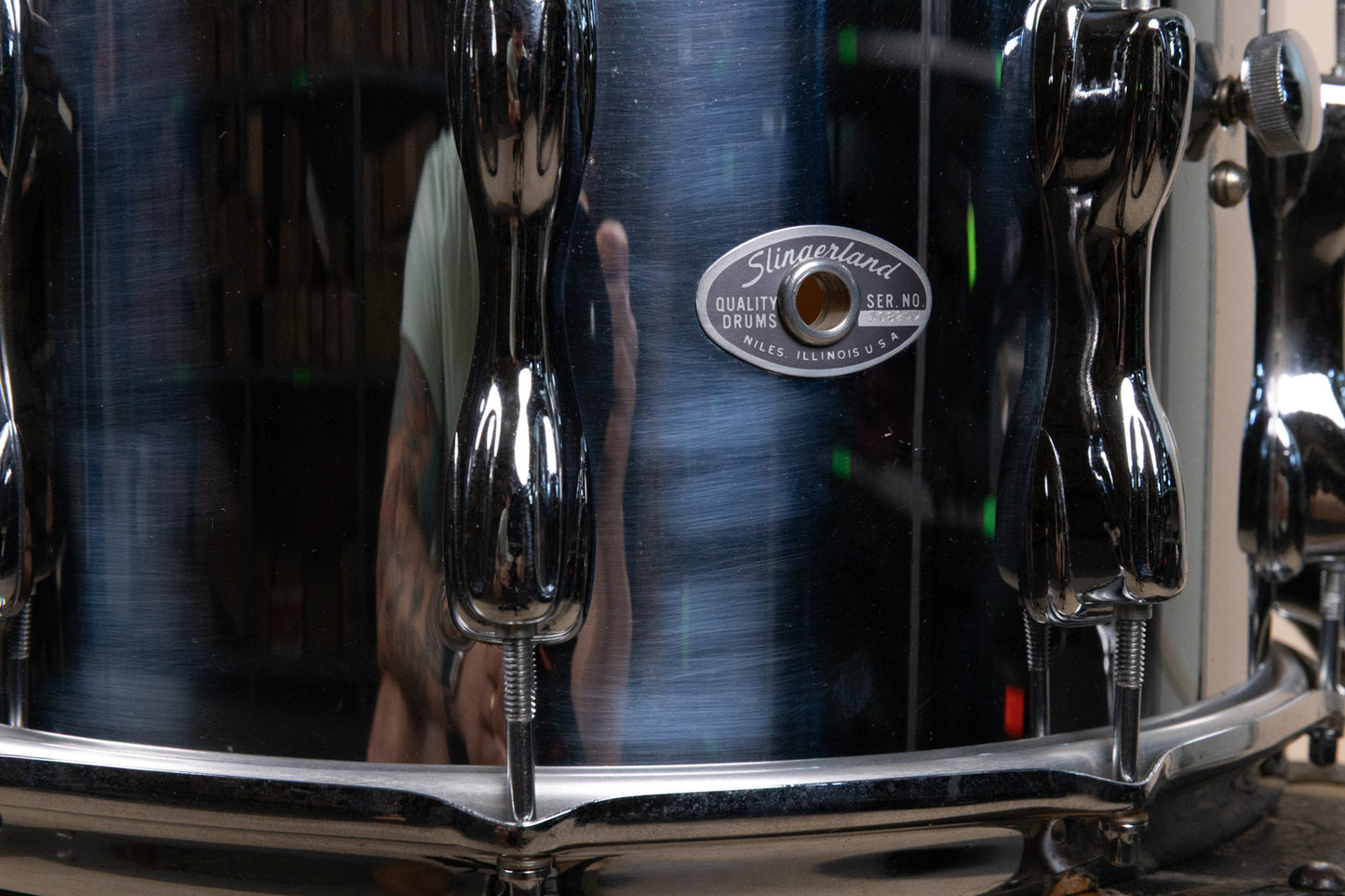 1980s Slingerland 8x14 Chrome Over Wood Magnum Snare Drum