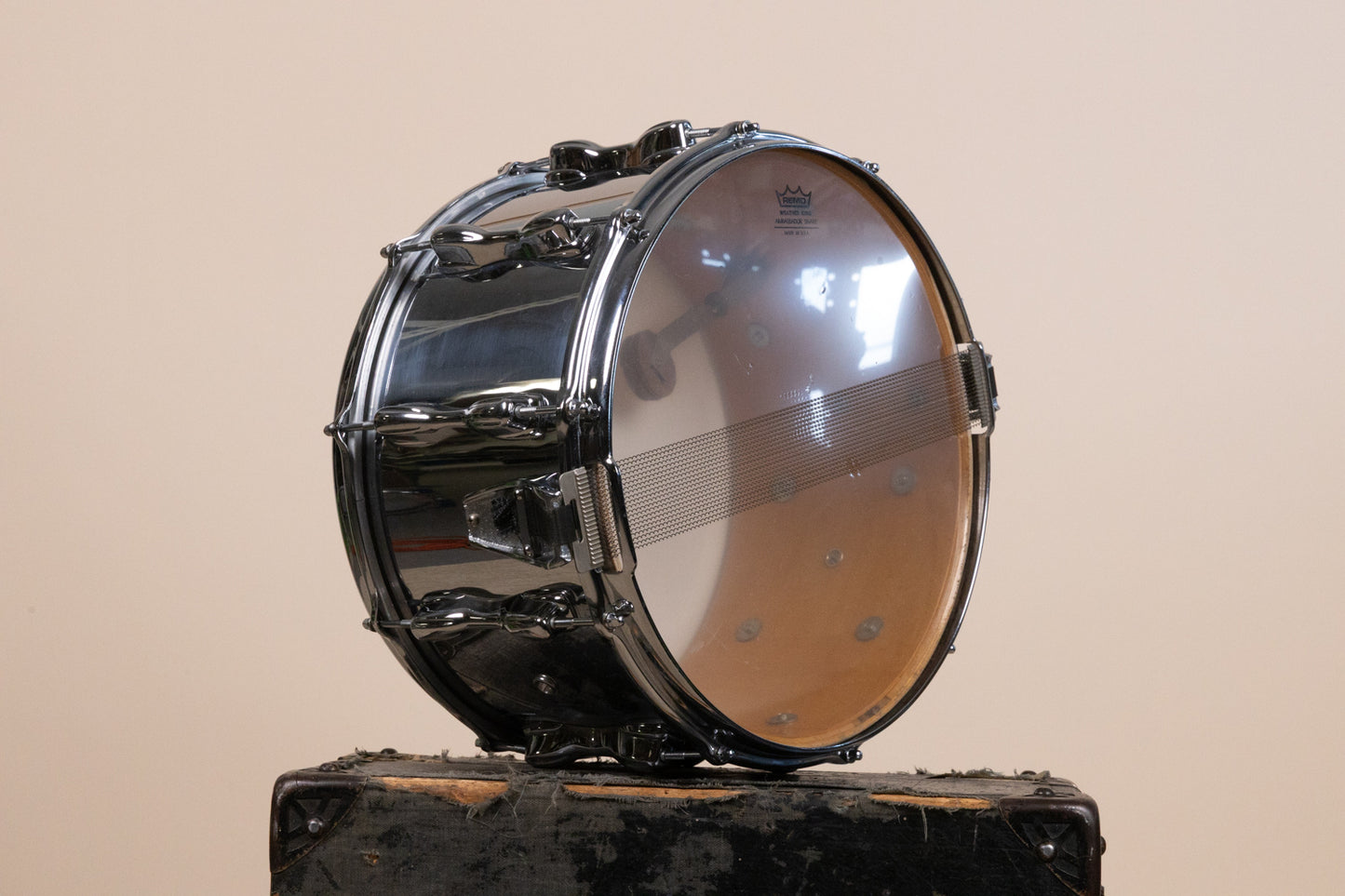 1980s Slingerland 8x14 Chrome Over Wood Magnum Snare Drum