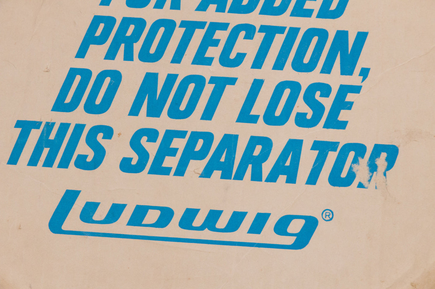Vintage Ludwig Acrolite Cardboard Seperator
