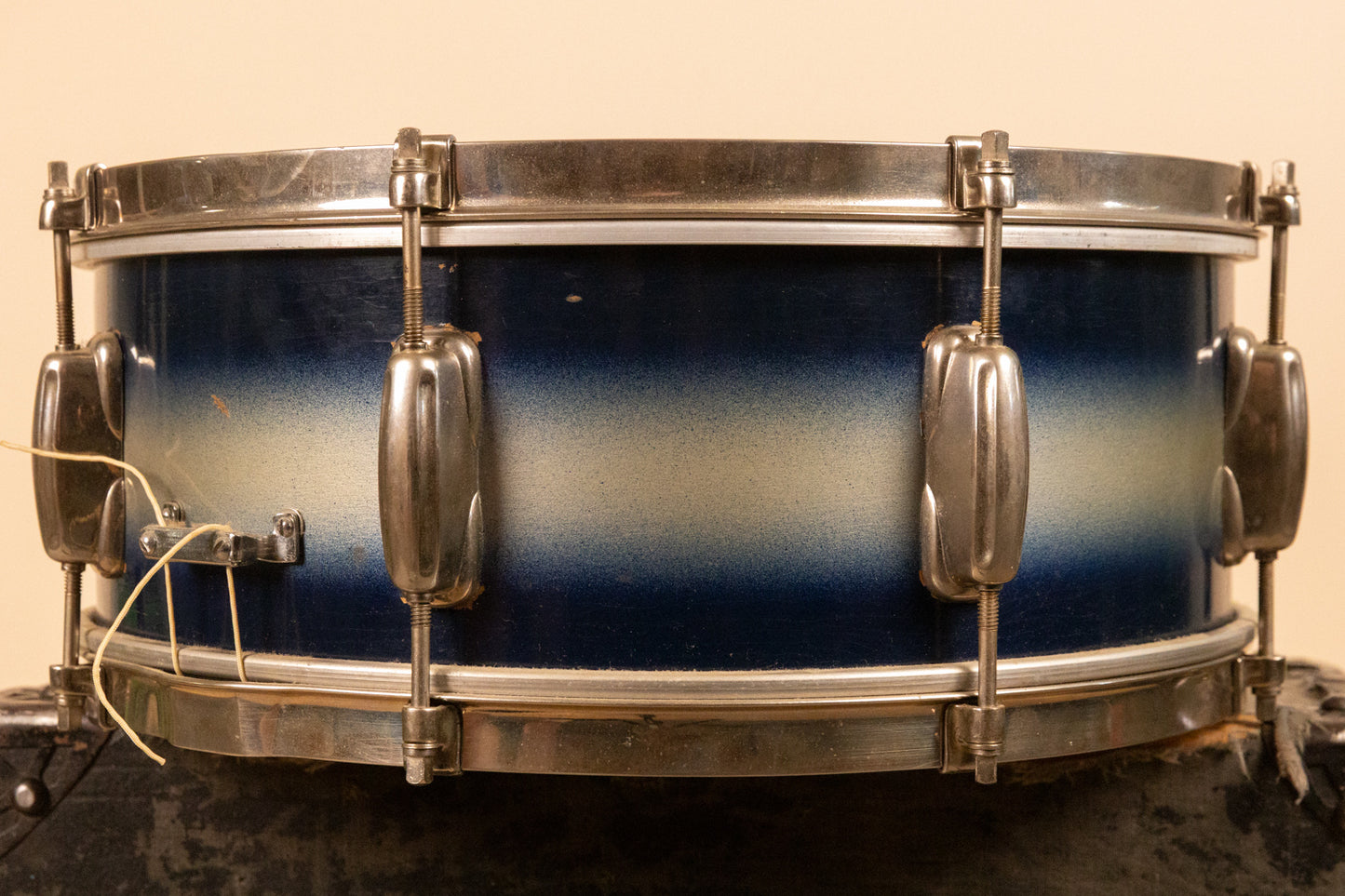 1950s Slingerland 5x14 Blue and Silver Duco Student Radio King Snare Drum