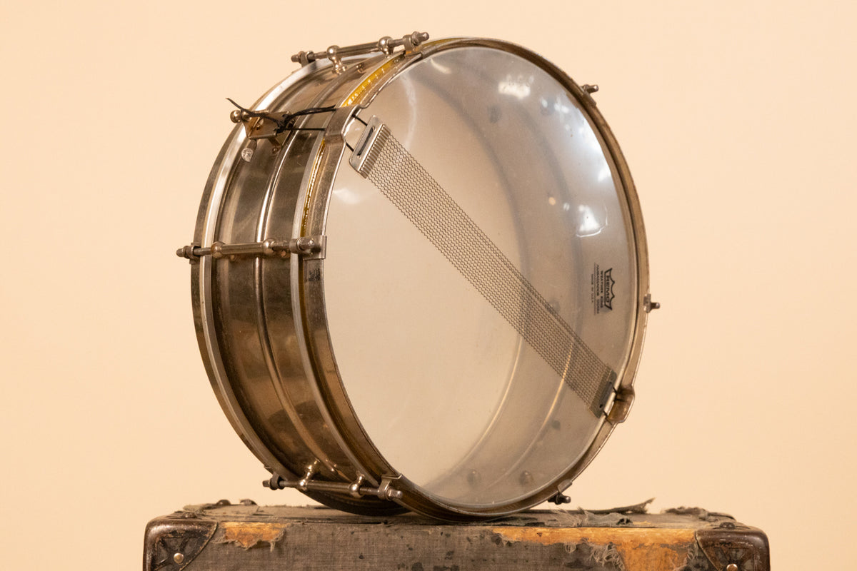 1930s Leedy 5x14 Nickel Over Brass Utility Snare Drum