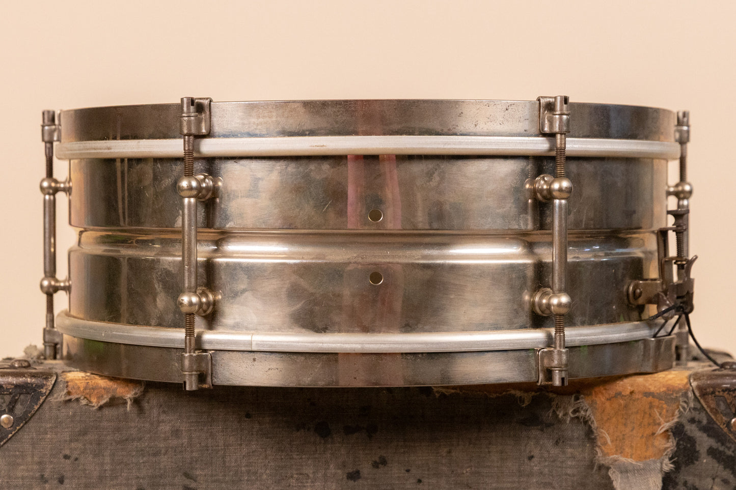 1930s Leedy 5x14 Nickel Over Brass Utility Snare Drum