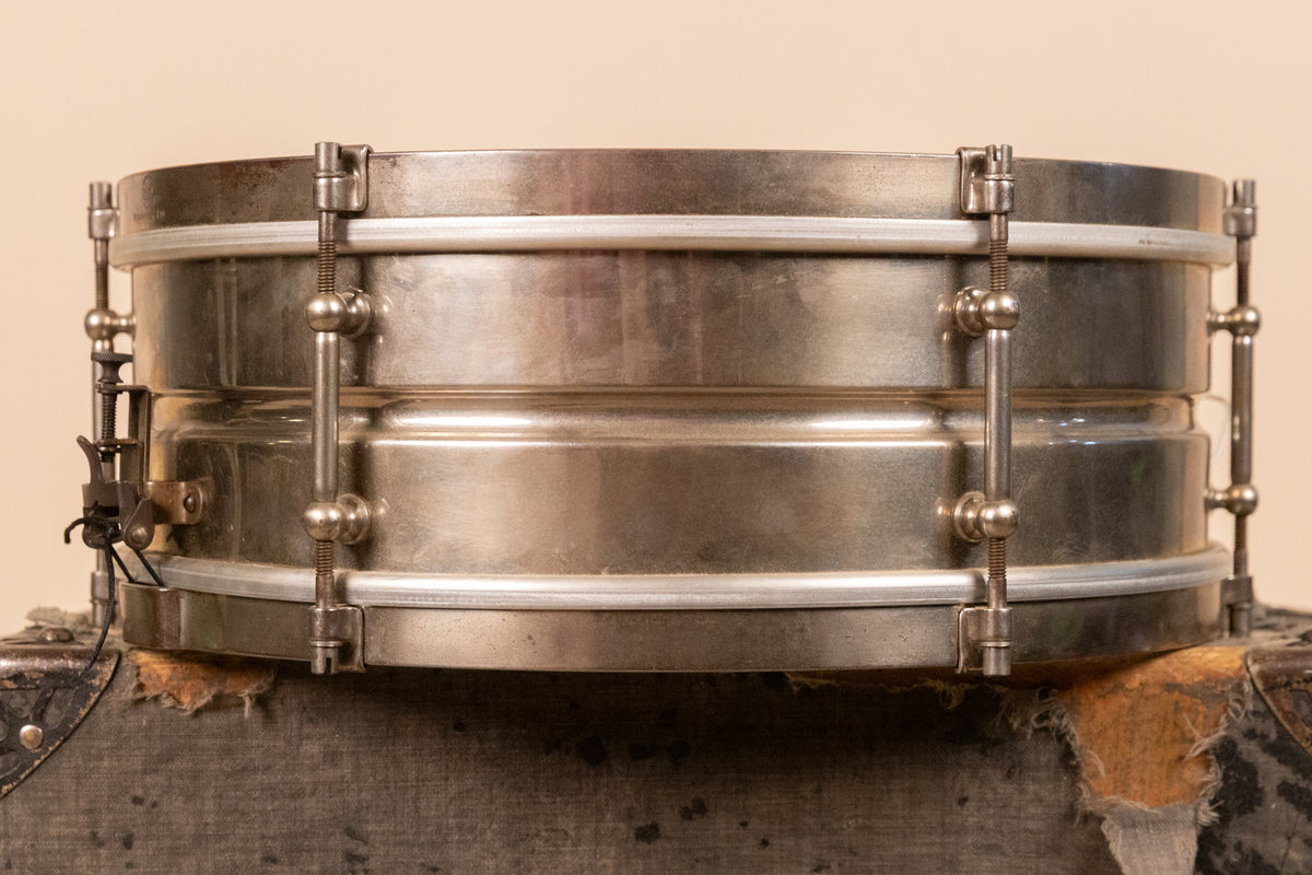1930s Leedy 5x14 Nickel Over Brass Utility Snare Drum