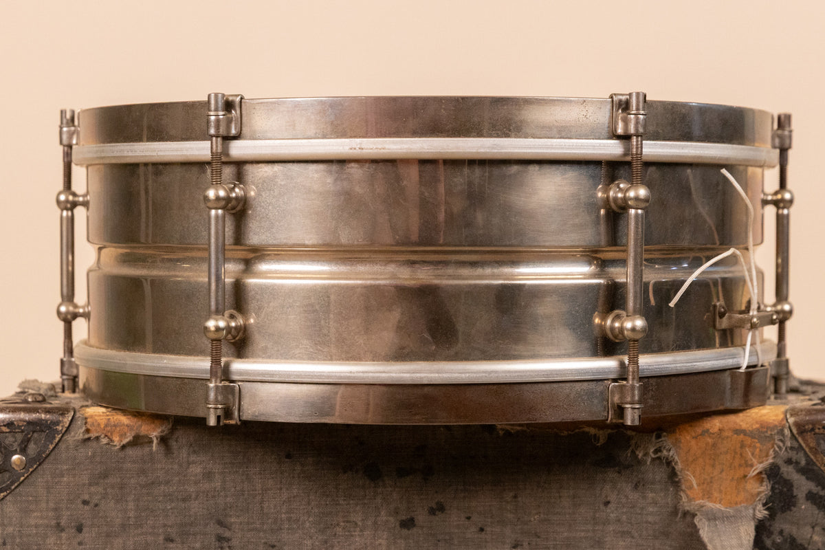 1930s Leedy 5x14 Nickel Over Brass Utility Snare Drum
