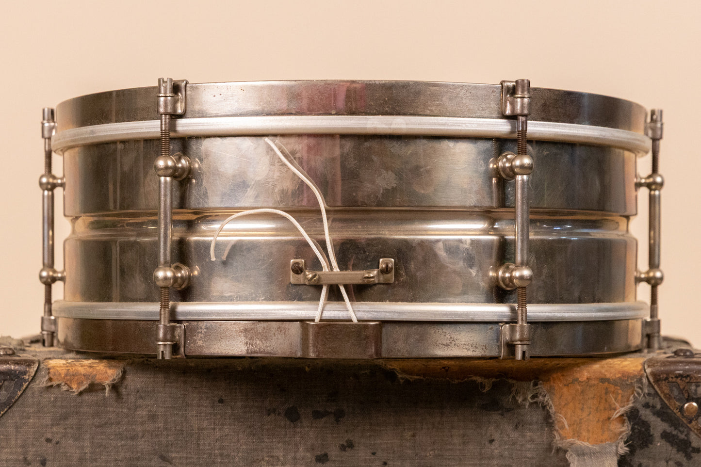 1930s Leedy 5x14 Nickel Over Brass Utility Snare Drum