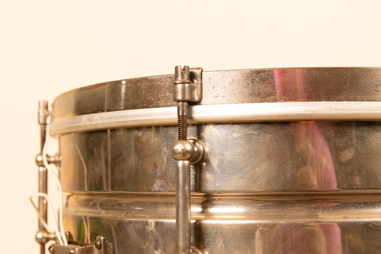 1930s Leedy 5x14 Nickel Over Brass Utility Snare Drum