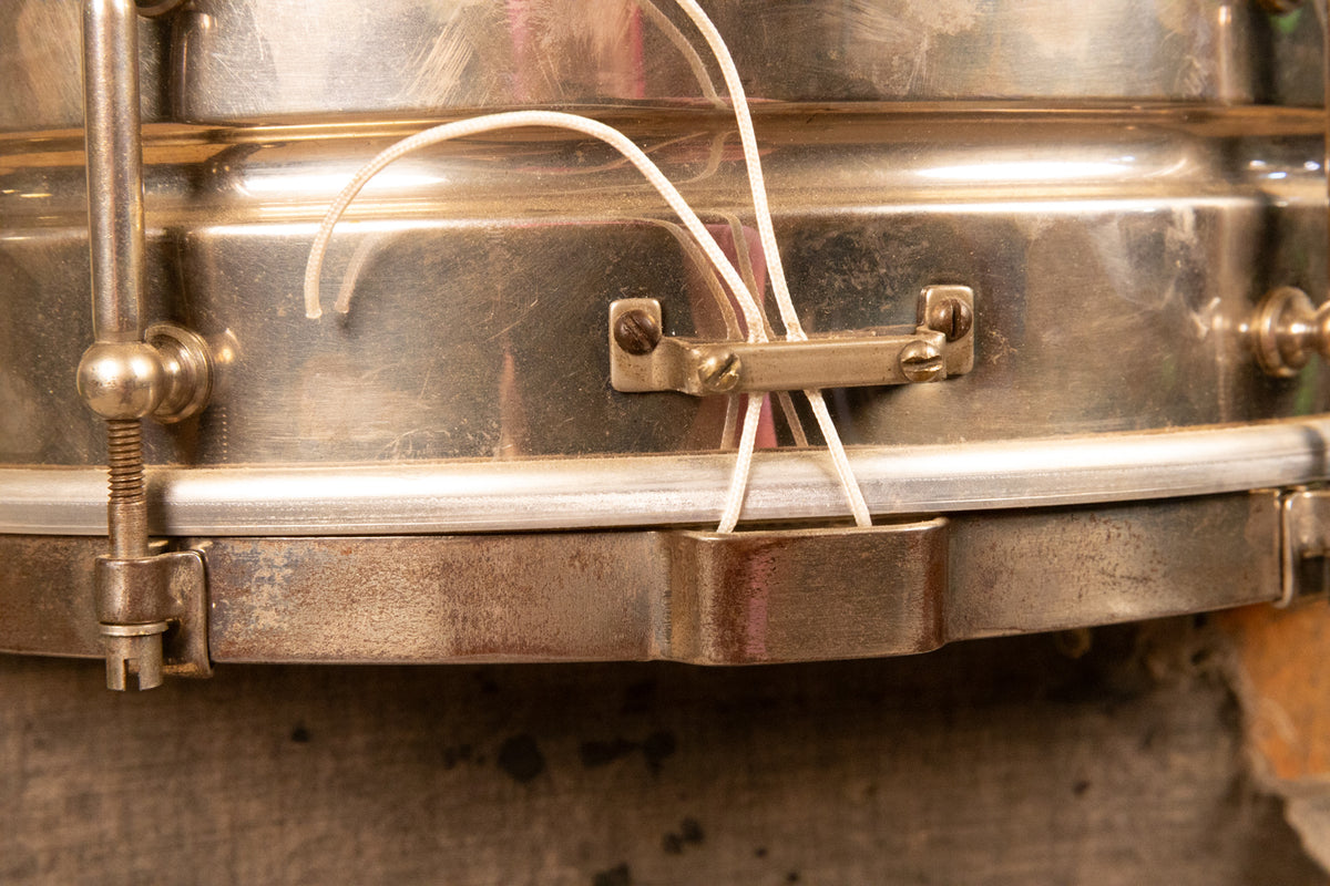 1930s Leedy 5x14 Nickel Over Brass Utility Snare Drum