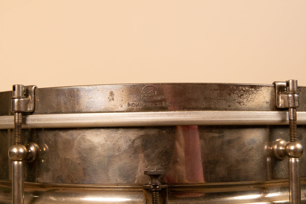 1930s Leedy 5x14 Nickel Over Brass Utility Snare Drum