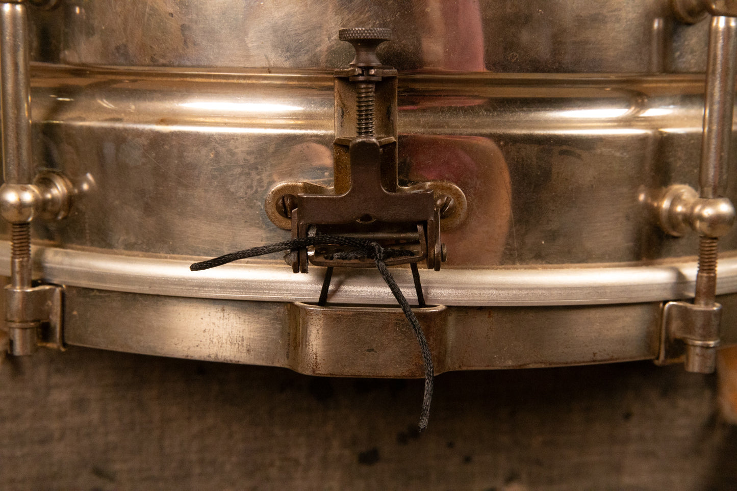 1930s Leedy 5x14 Nickel Over Brass Utility Snare Drum