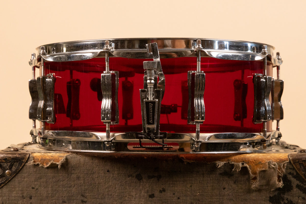 1970s Ludwig 5x14 Red Vistalite Snare Drum