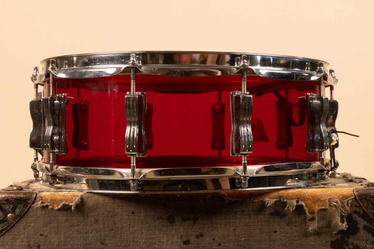 1970s Ludwig 5x14 Red Vistalite Snare Drum