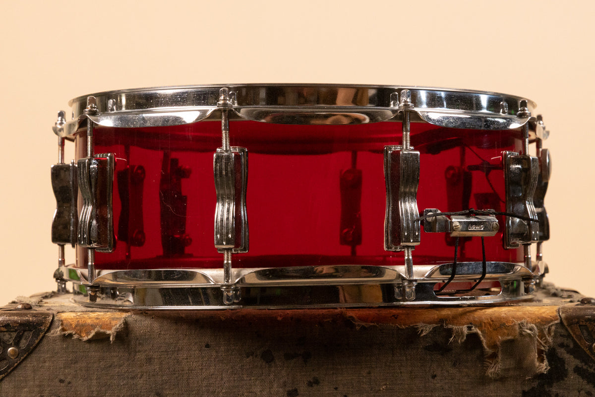1970s Ludwig 5x14 Red Vistalite Snare Drum