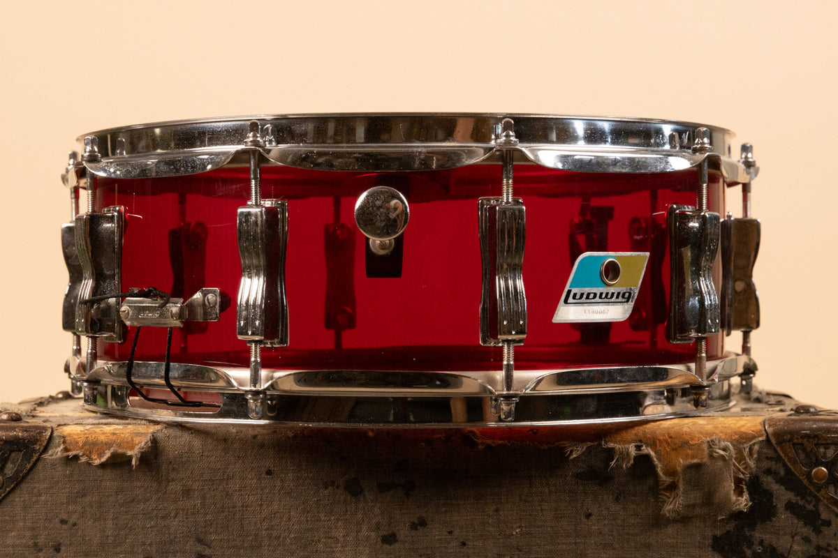 1970s Ludwig 5x14 Red Vistalite Snare Drum