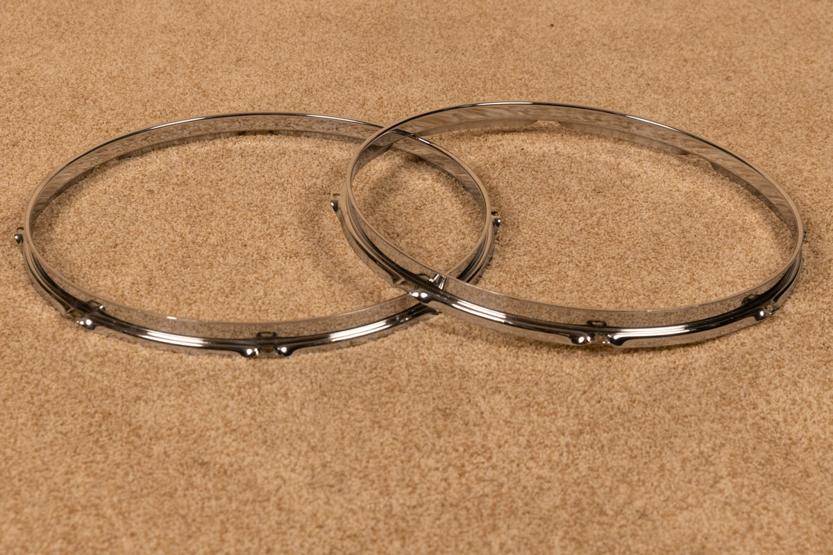 Vintage 14" Ludwig Chrome Over Brass Hoops (Pair)