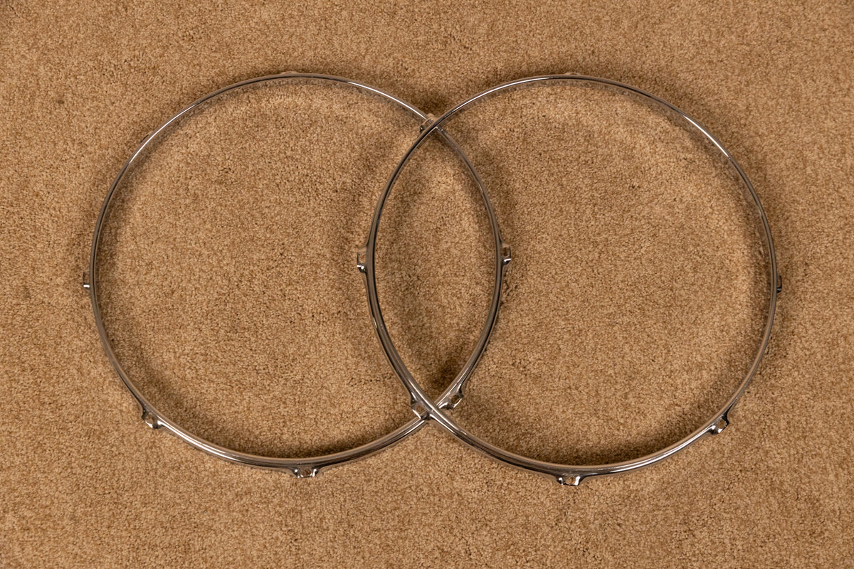 Vintage 14" Ludwig Chrome Over Brass Hoops (Pair)