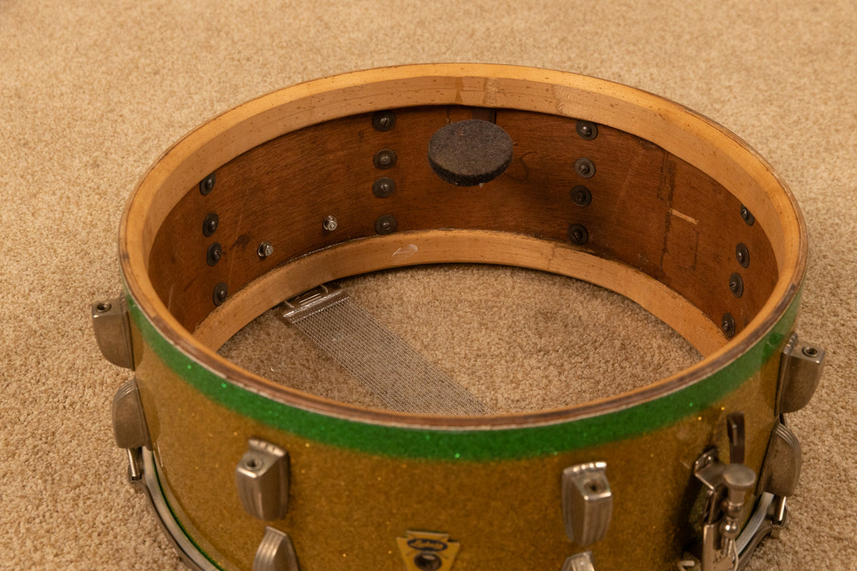 1959 Ludwig 6.5x15 Faded Green School Festival Snare Drum