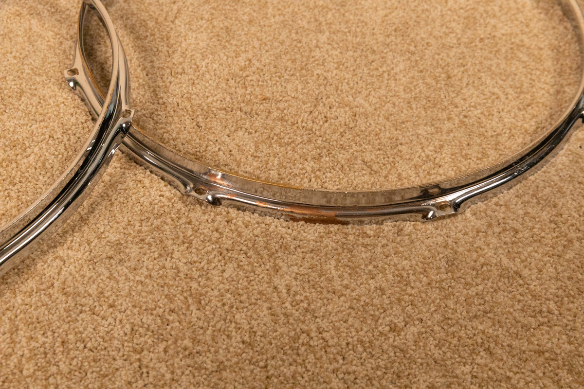 Vintage 16" Ludwig Chrome Over Brass Hoops (Pair)