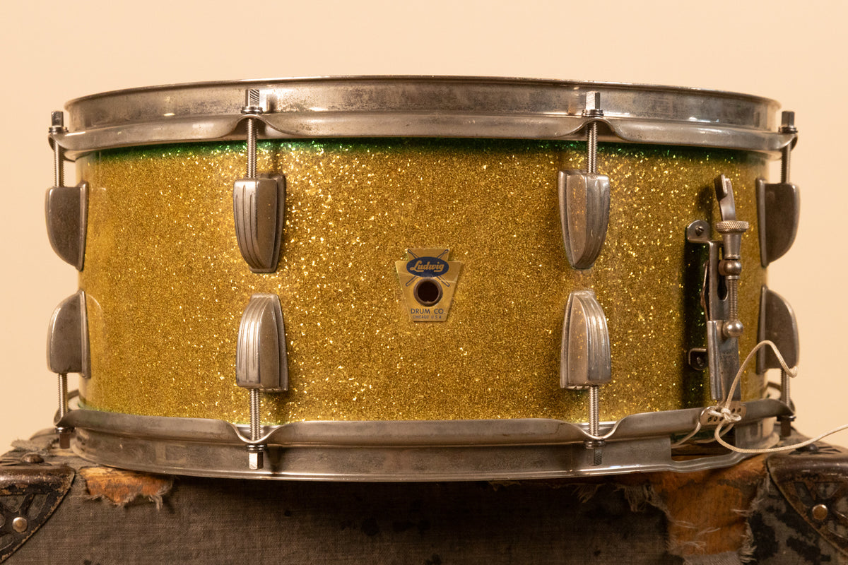 1959 Ludwig 6.5x15 Faded Green School Festival Snare Drum