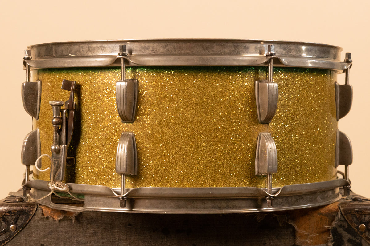 1959 Ludwig 6.5x15 Faded Green School Festival Snare Drum