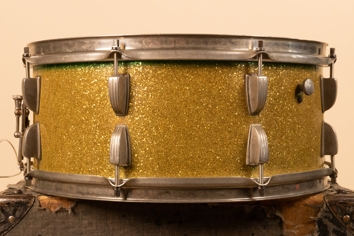 1959 Ludwig 6.5x15 Faded Green School Festival Snare Drum
