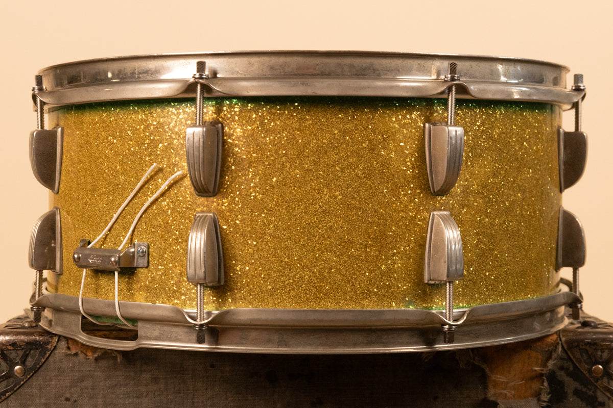 1959 Ludwig 6.5x15 Faded Green School Festival Snare Drum