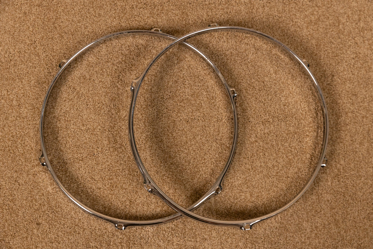 Vintage 13" Ludwig Chrome Over Brass Hoops (Pair)