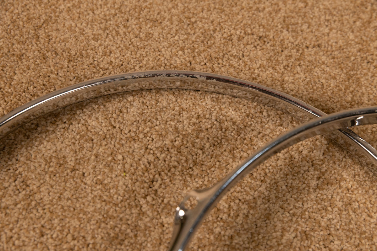 Vintage 13" Ludwig Chrome Over Brass Hoops (Pair)
