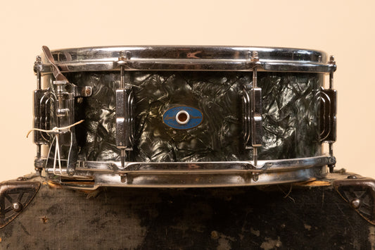 1960s Leedy 5x14 Shelly Manne Black Diamond Pearl Snare Drum