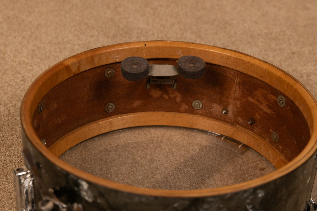 1960s Leedy 5x14 Shelly Manne Black Diamond Pearl Snare Drum