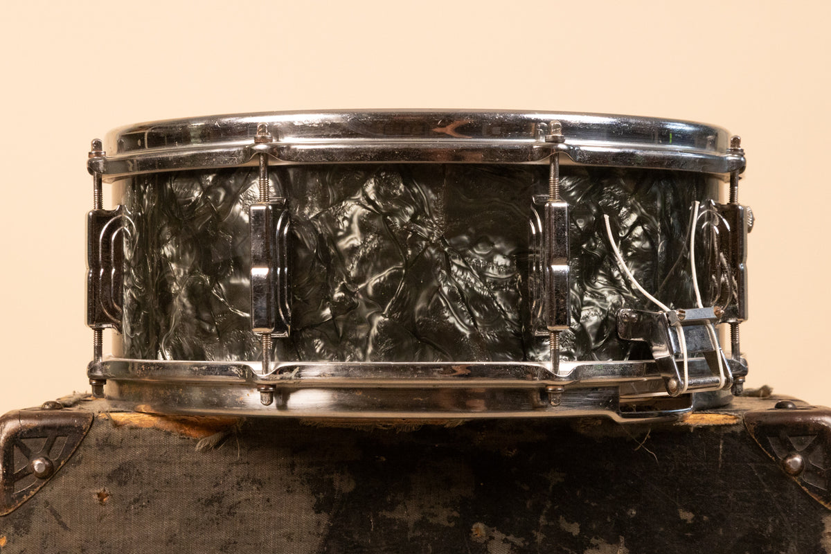 1960s Leedy 5x14 Shelly Manne Black Diamond Pearl Snare Drum