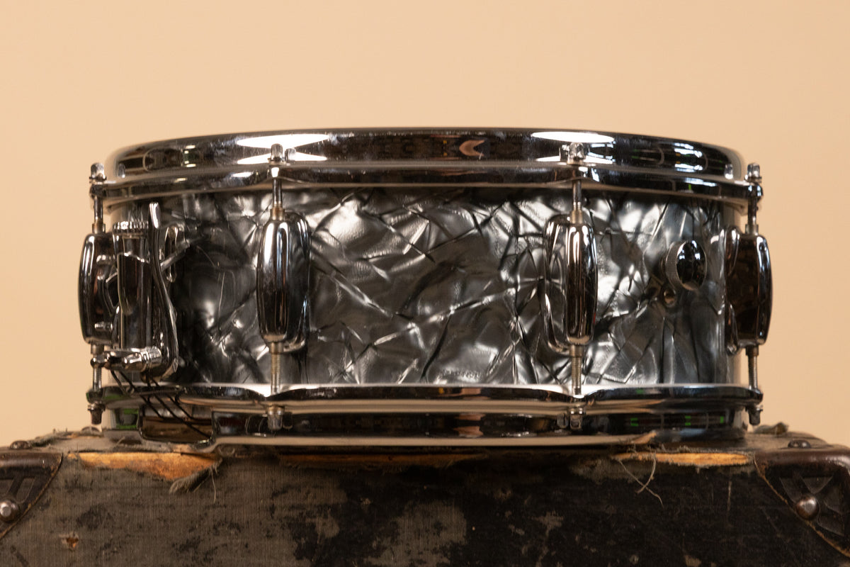1970s Slingerland 5x14 Black Diamond Pearl Hollywood Ace Snare Drum