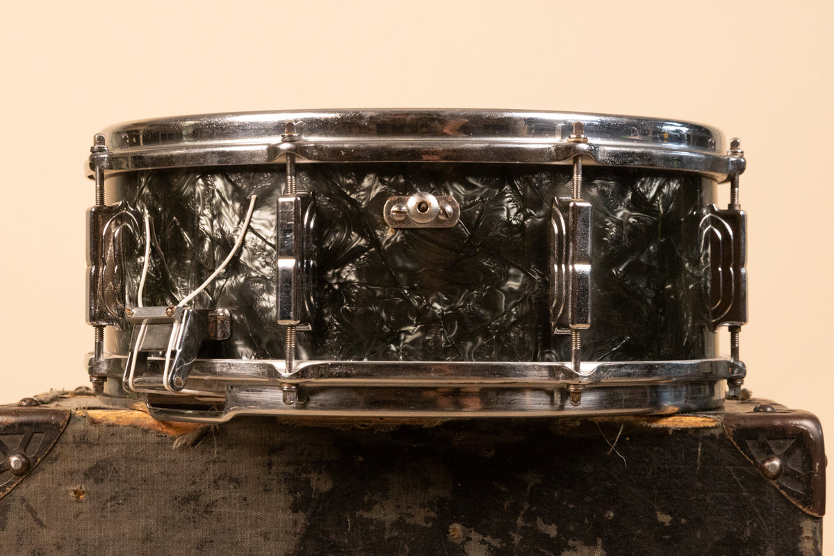 1960s Leedy 5x14 Shelly Manne Black Diamond Pearl Snare Drum