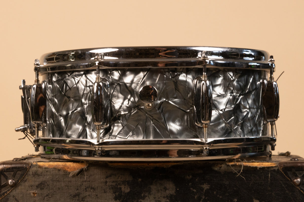 1970s Slingerland 5x14 Black Diamond Pearl Hollywood Ace Snare Drum