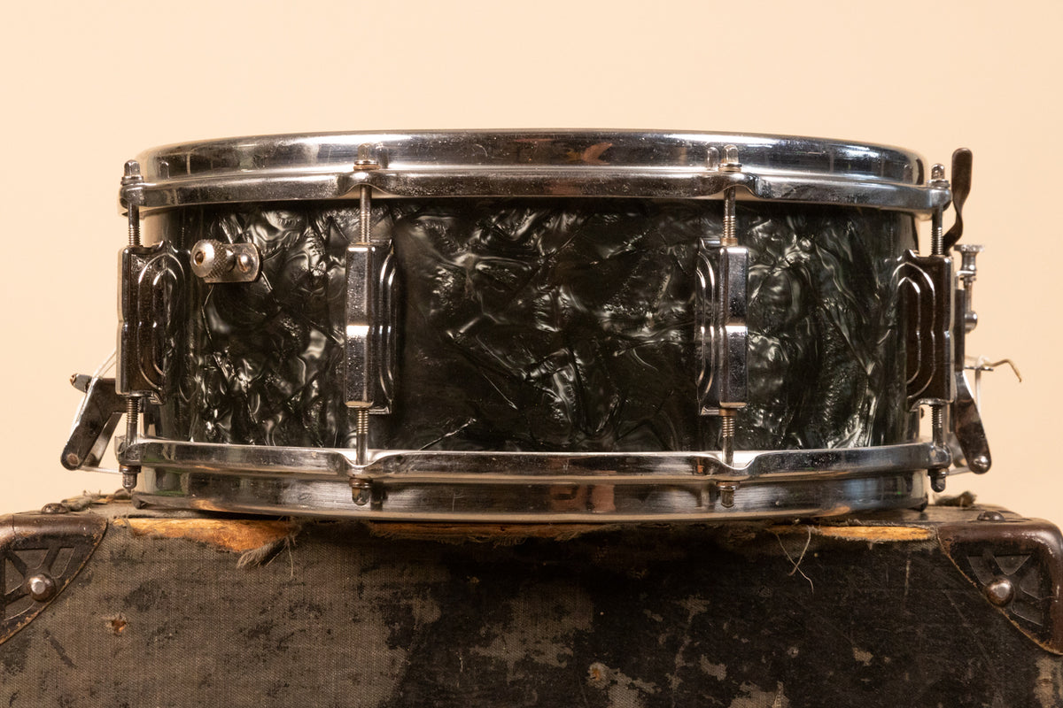 1960s Leedy 5x14 Shelly Manne Black Diamond Pearl Snare Drum