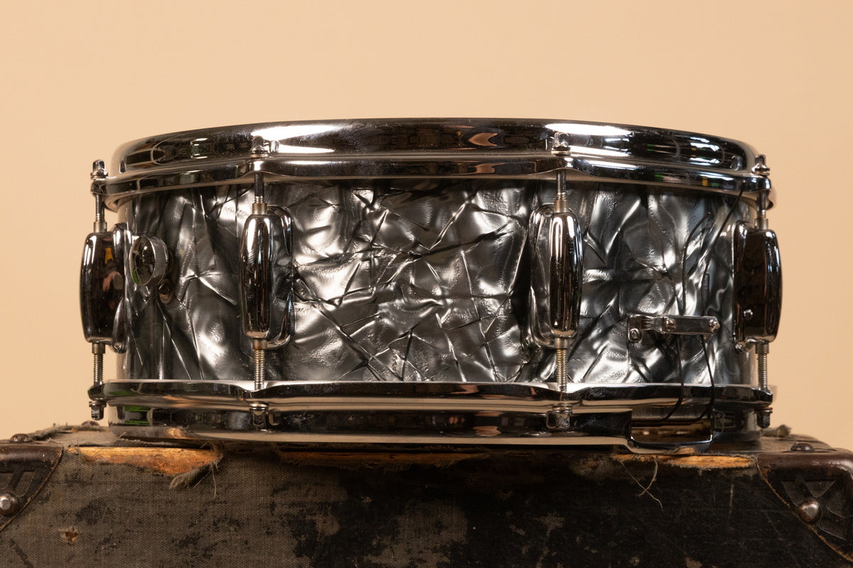 1970s Slingerland 5x14 Black Diamond Pearl Hollywood Ace Snare Drum