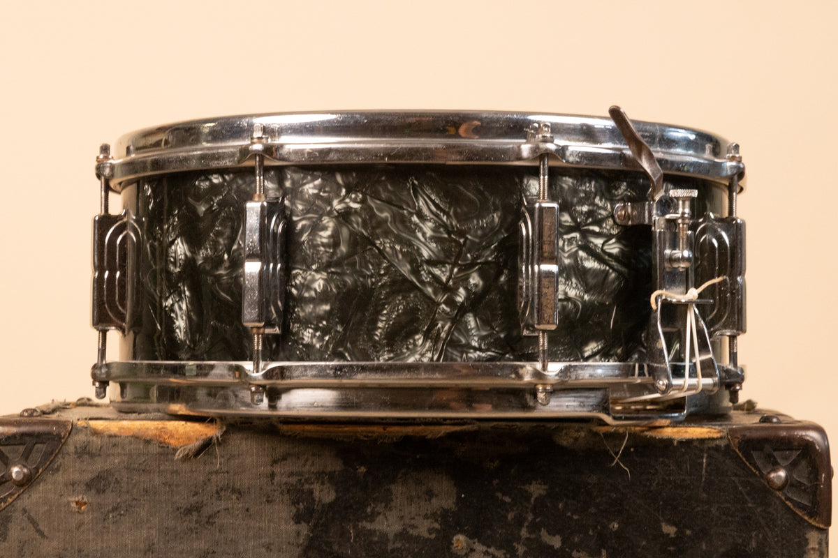 1960s Leedy 5x14 Shelly Manne Black Diamond Pearl Snare Drum