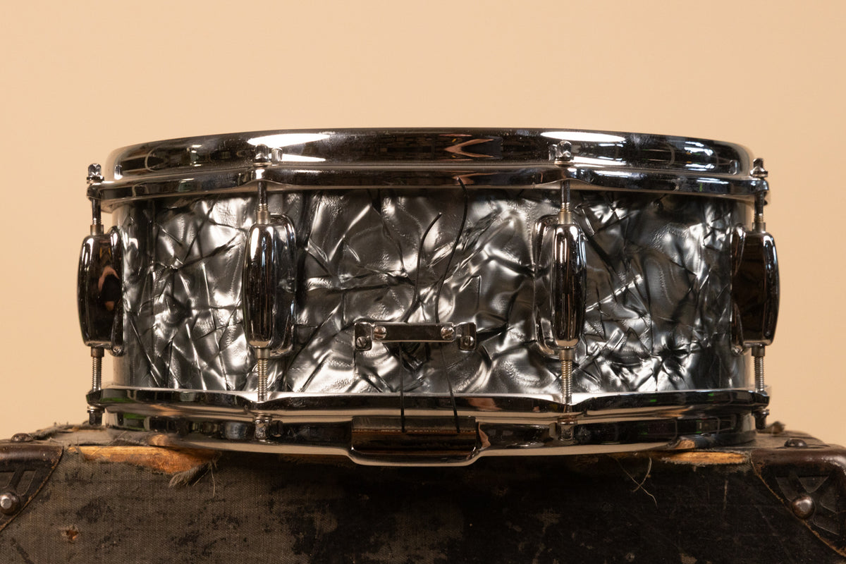 1970s Slingerland 5x14 Black Diamond Pearl Hollywood Ace Snare Drum