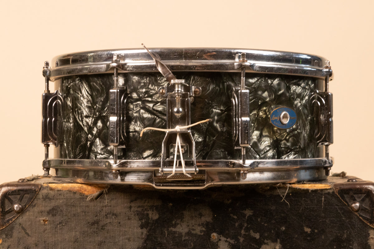 1960s Leedy 5x14 Shelly Manne Black Diamond Pearl Snare Drum